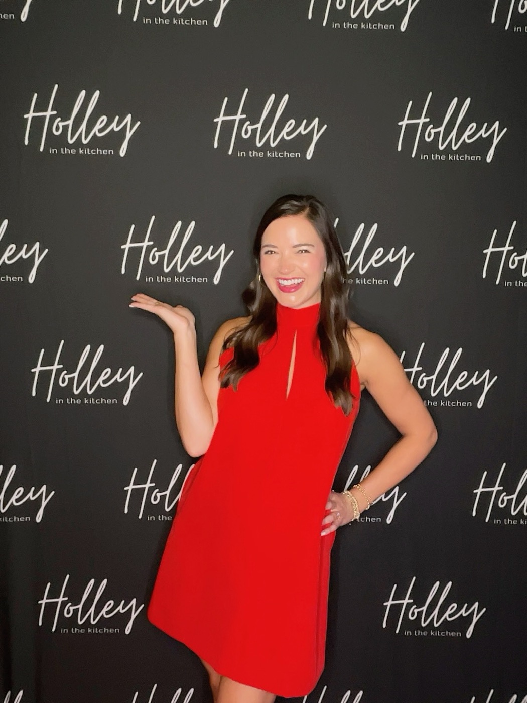 Holley at her 100 Cooks watch party