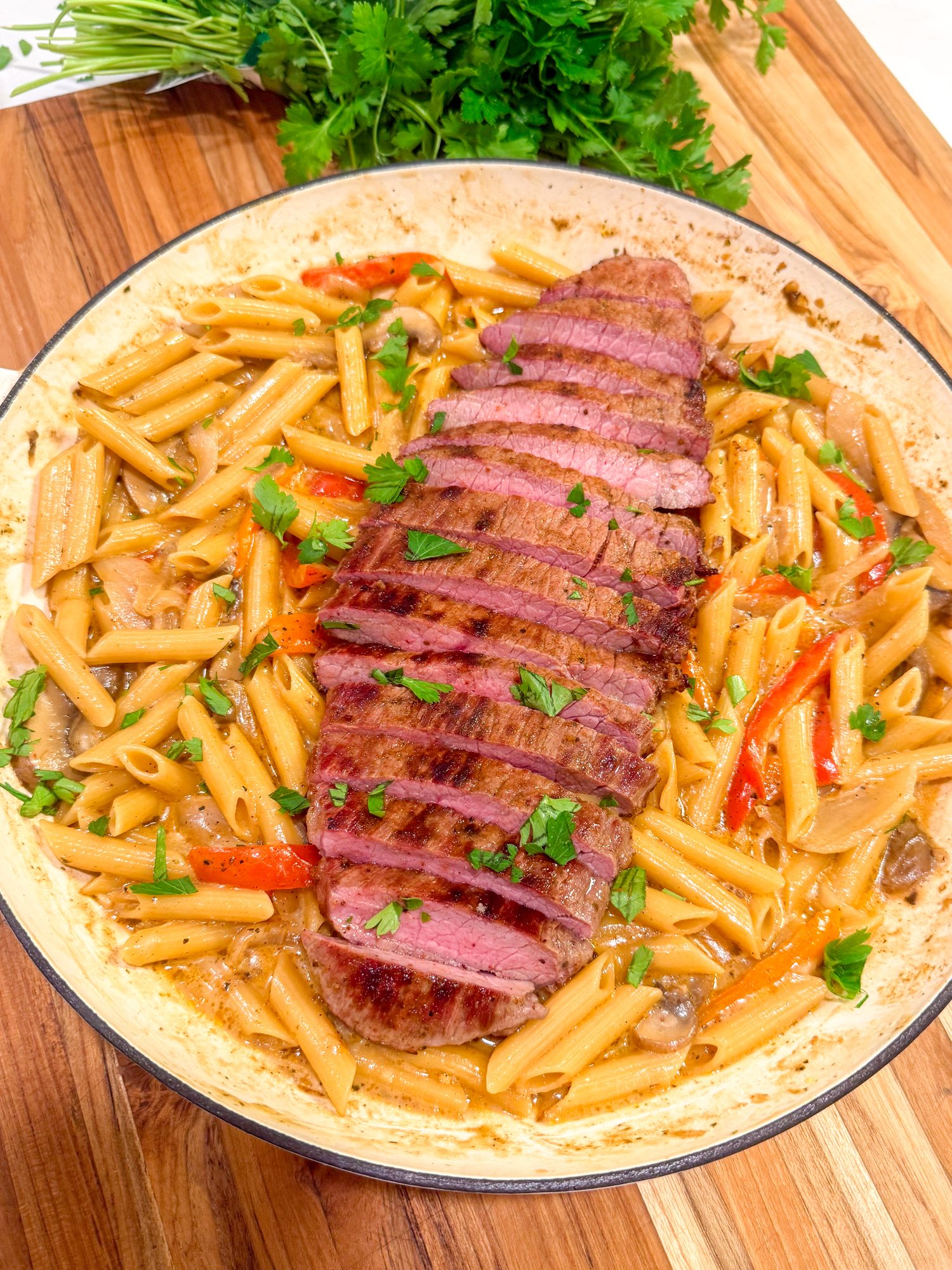 Steak (or chicken) Fajita Pasta