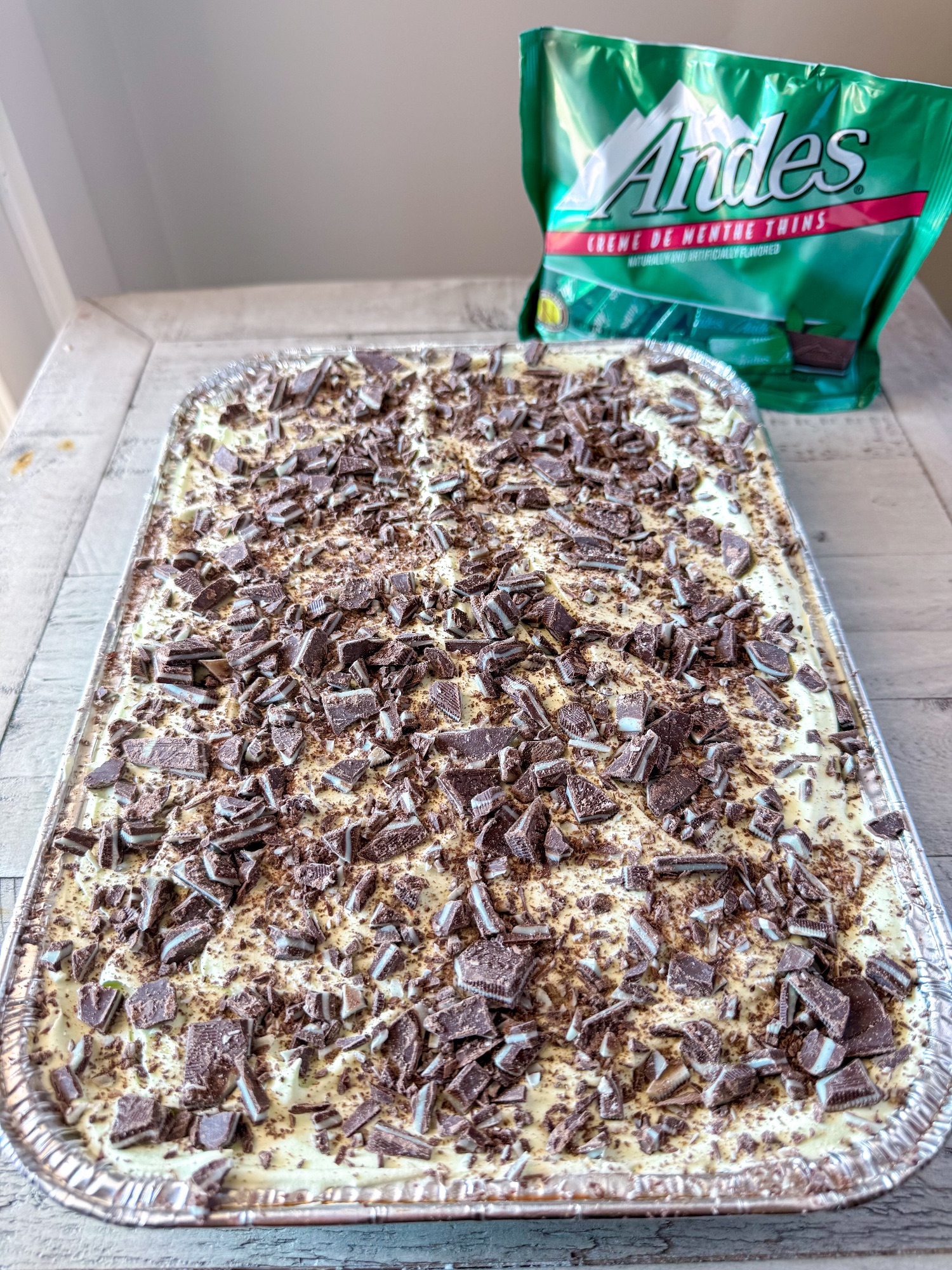 Andes Mint Poke Cake